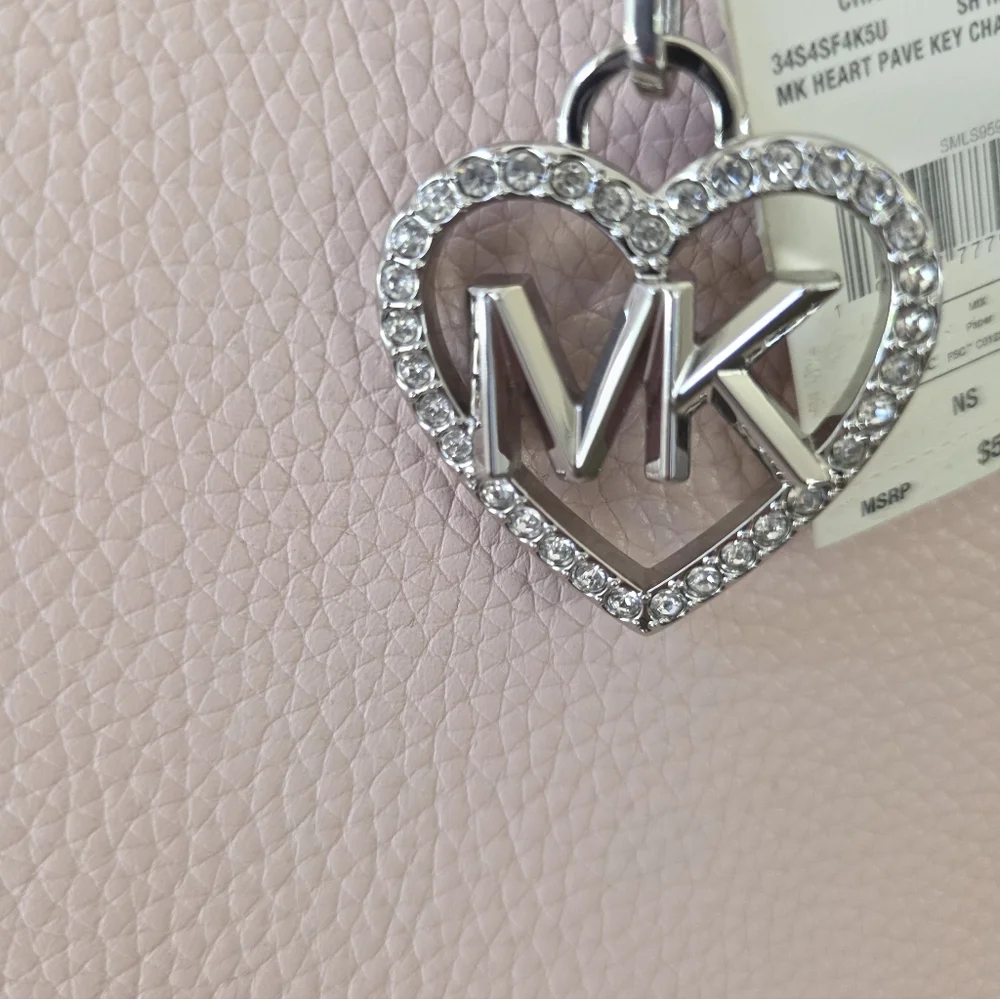 Michael Kors LG Commuter Tote/Laptop Bag Powder Blush Pink Leather+New MK Charm - Picture 15 of 16